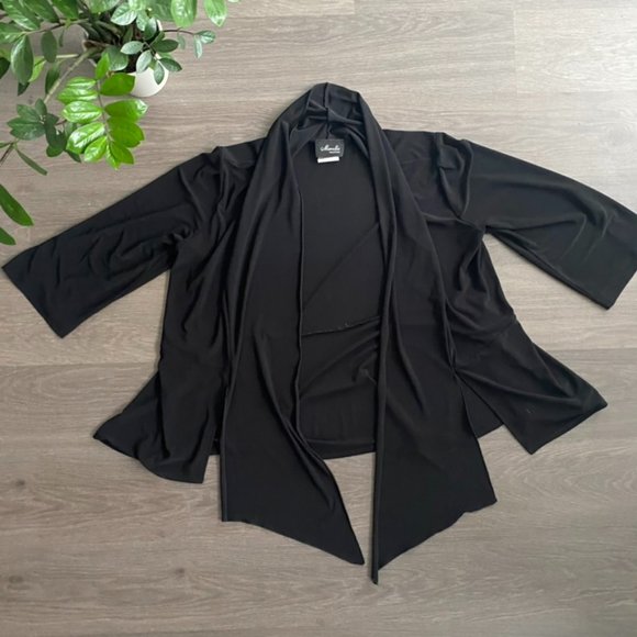 Marallis Black Cardigan with High-Low & Slit Detailing - Picture 1 of 7